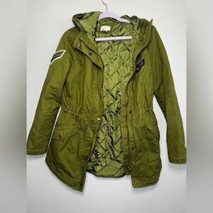 Forever 21 Olive Green Quilted Parka